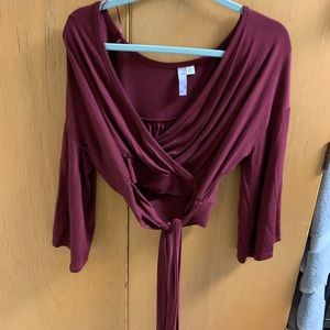 Maroon cropped shirt